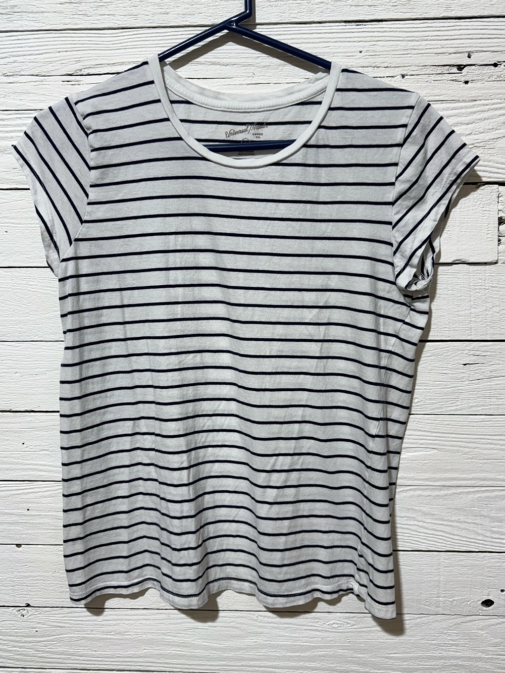 Universal Thread White Tee with Black Stripes